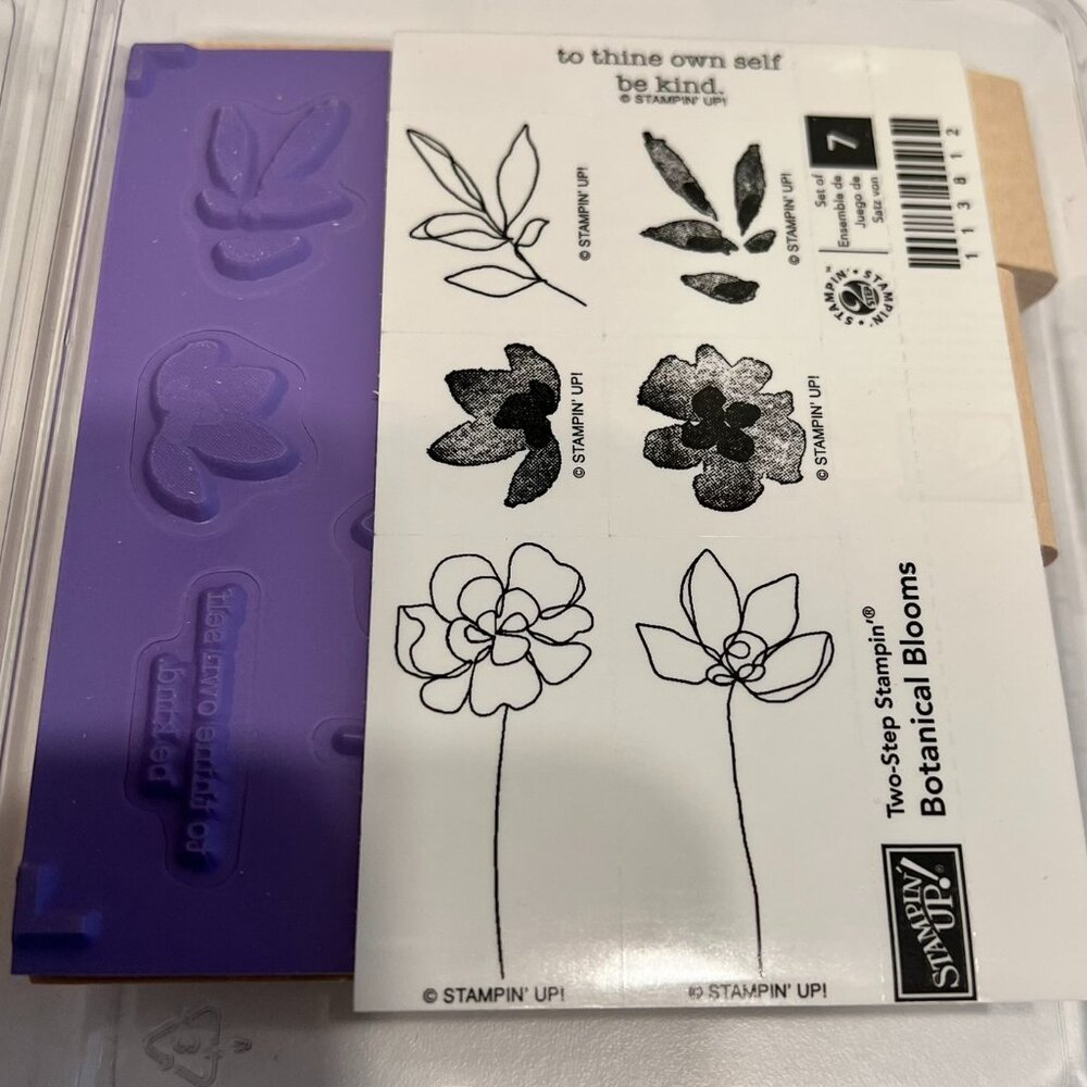 STAMPIN’ UP! “Botanical Blooms” Two-Step Stampin (7-Pc Set) NEW & UNMOUNTED - Picture 2 of 2